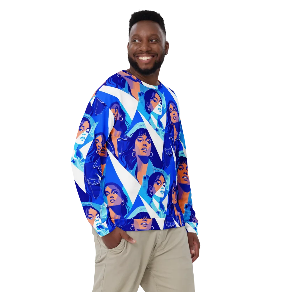Electric Blue Muse on Sweatshirt — Front