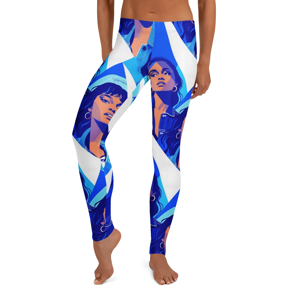 Electric Blue Muse on Leggings — Front