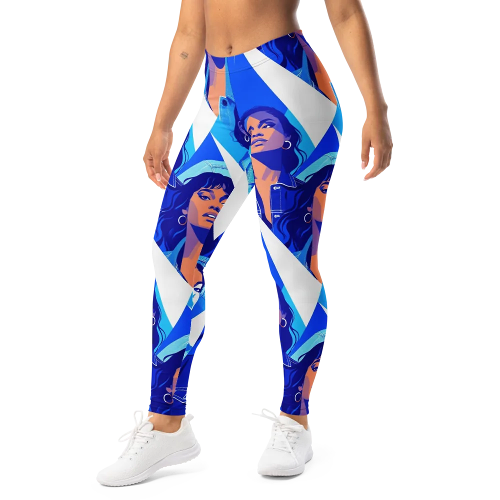 Electric Blue Muse on Leggings — Left Front