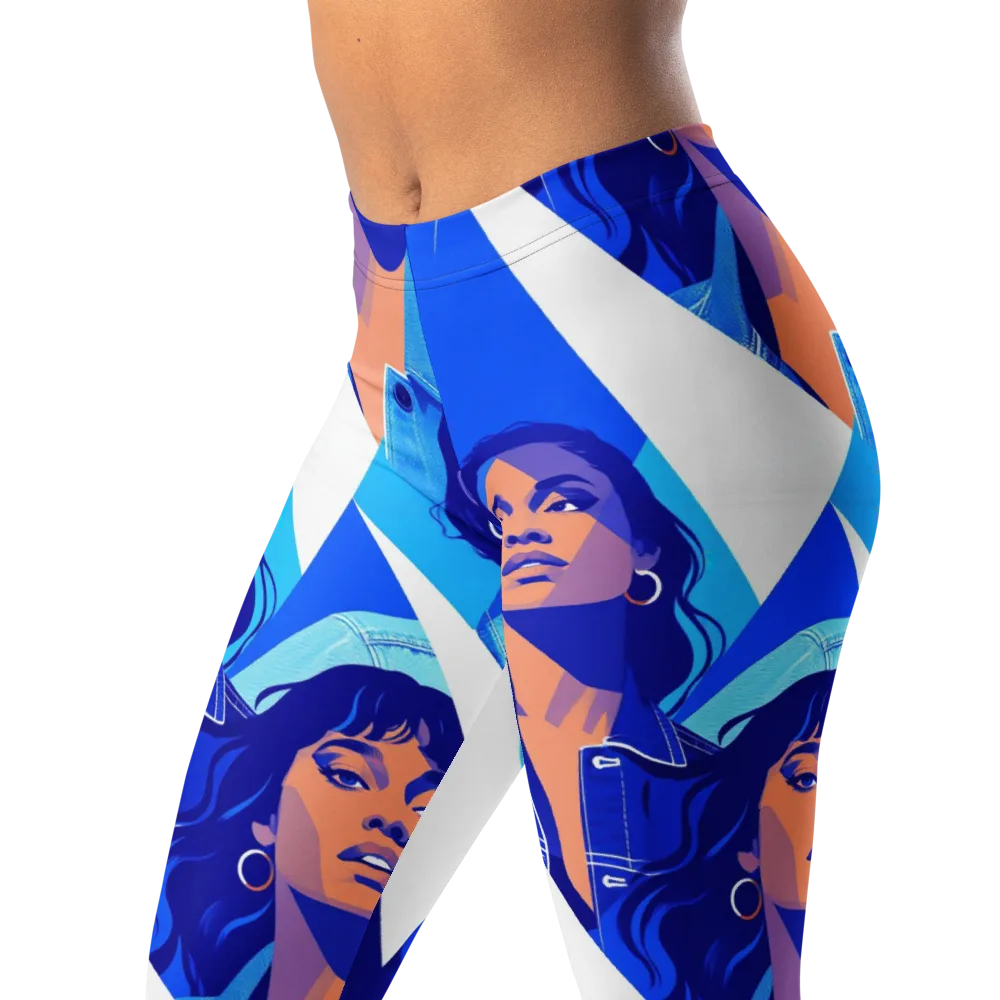 Electric Blue Muse on Leggings — Left Front