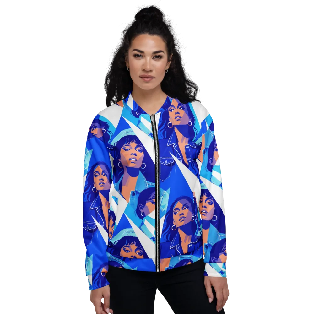 Electric Blue Muse on Bomber Jacket — Front
