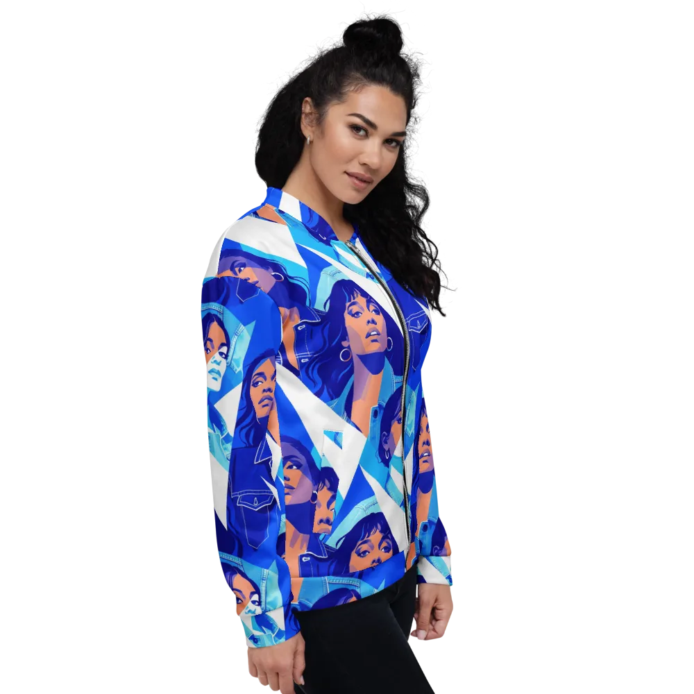Electric Blue Muse on Bomber Jacket — Right