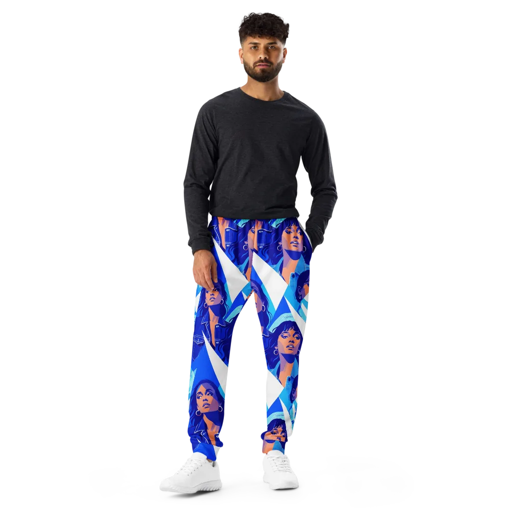 Electric Blue Muse on Men's Joggers — Front