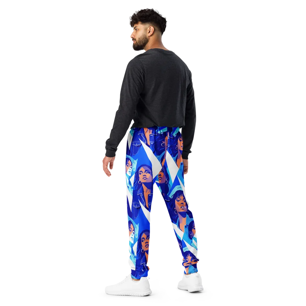 Electric Blue Muse on Men's Joggers — Back