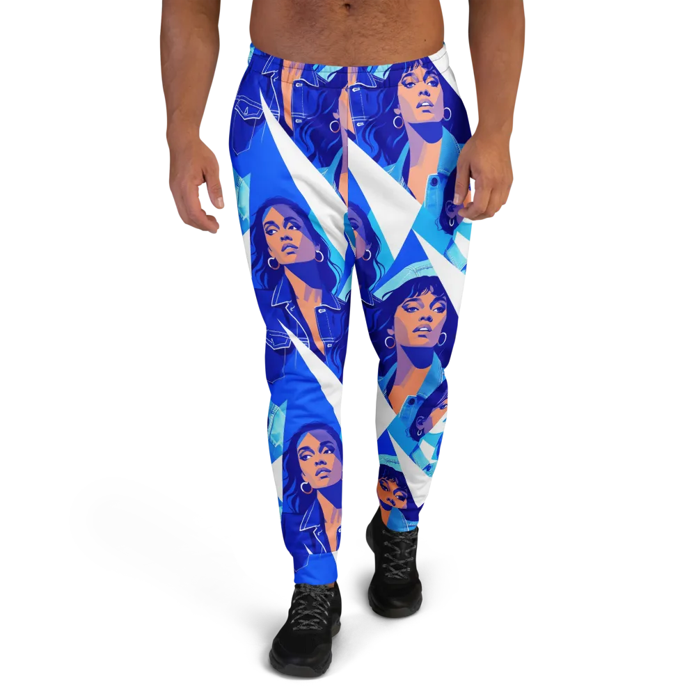 Electric Blue Muse on Men's Joggers — Front