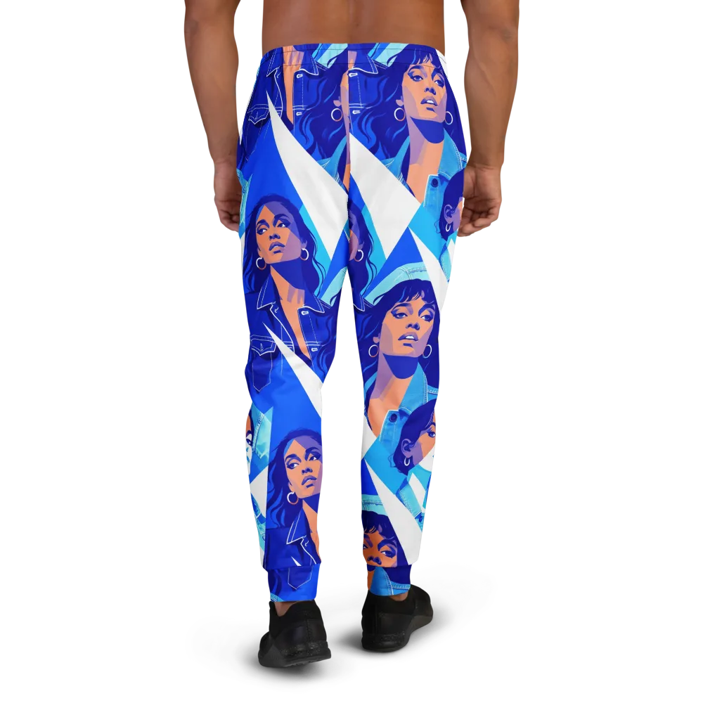 Electric Blue Muse on Men's Joggers — Back