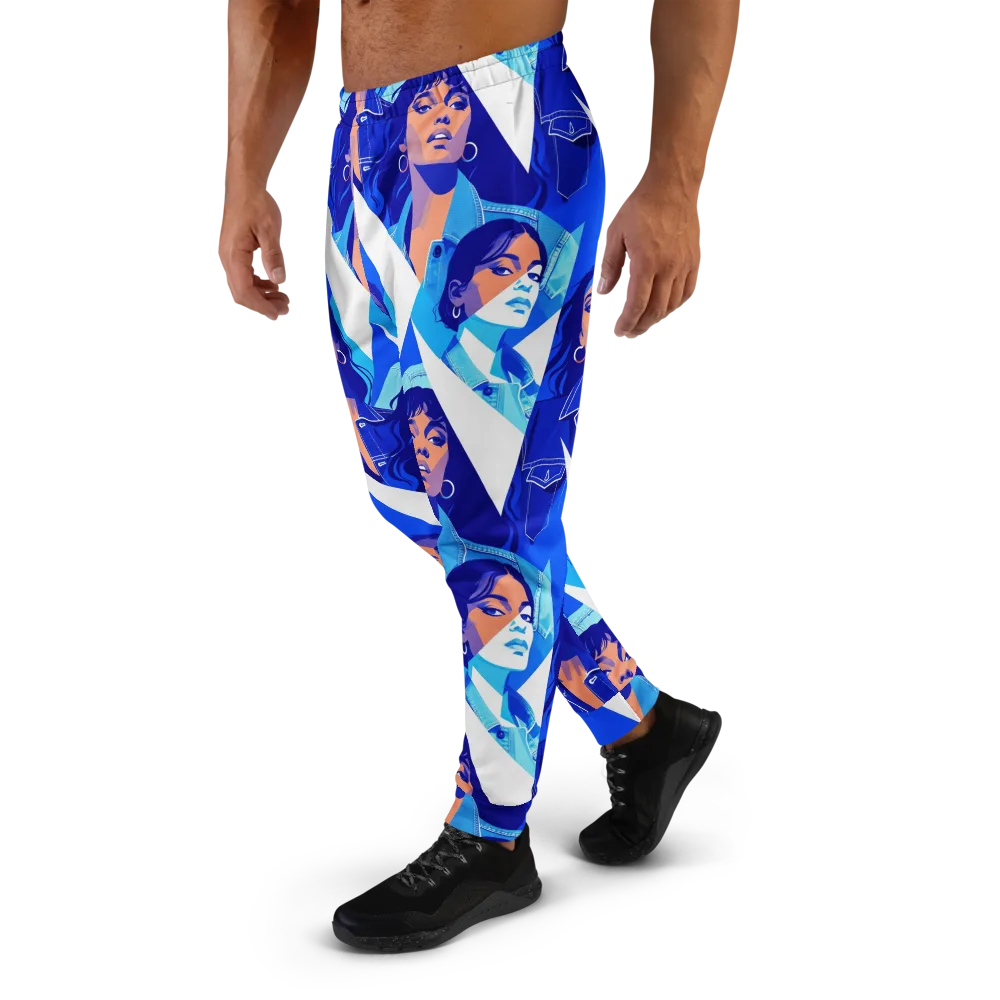 Electric Blue Muse on Men's Joggers — Left