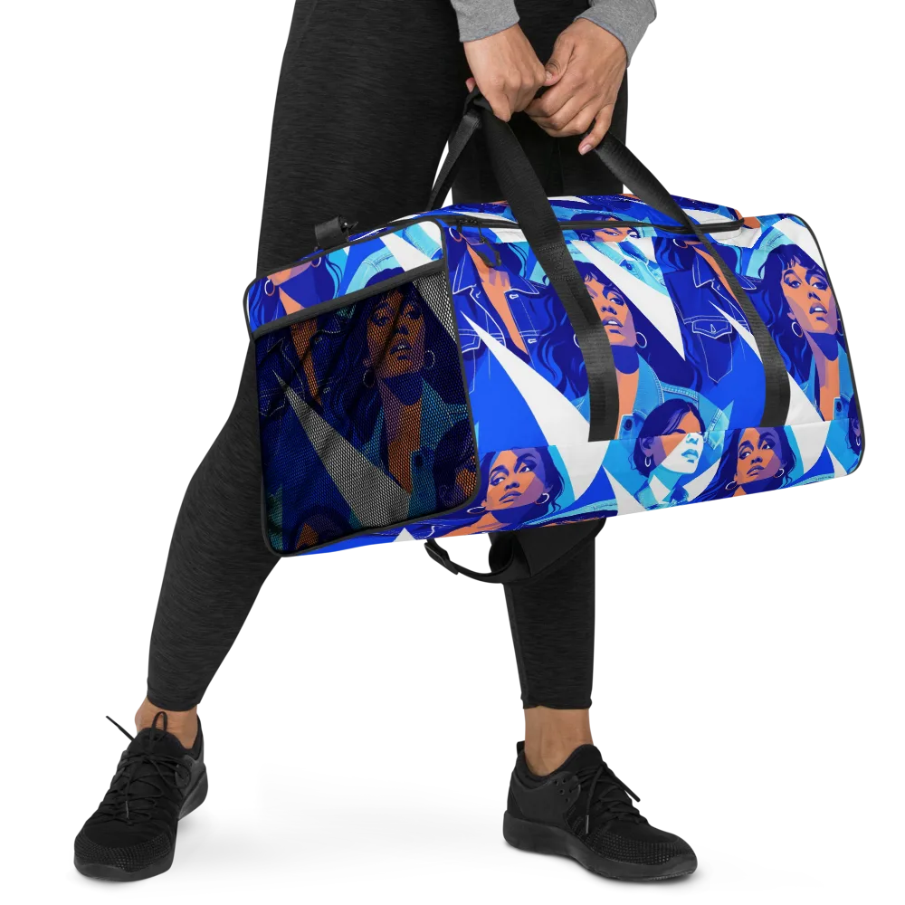 Electric Blue Muse on Duffle Bag — Right Front