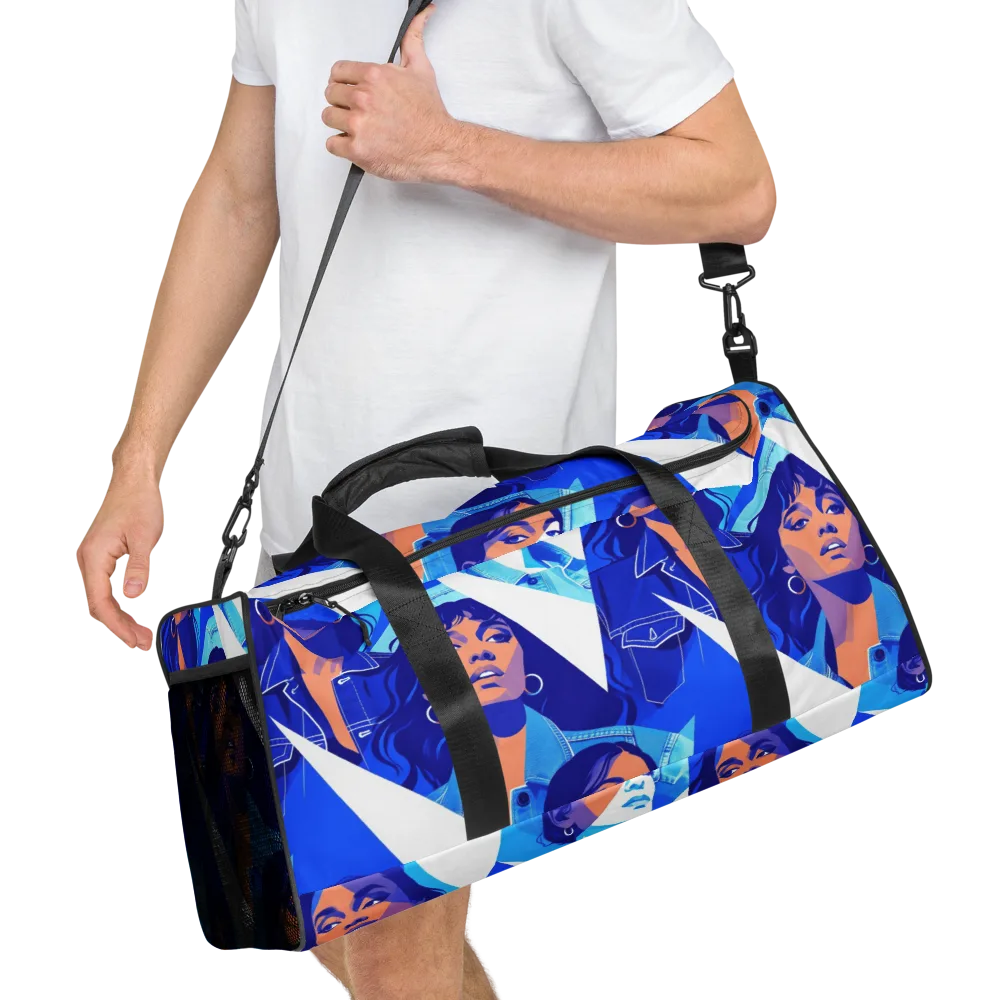 Electric Blue Muse on Duffle Bag — Right Front