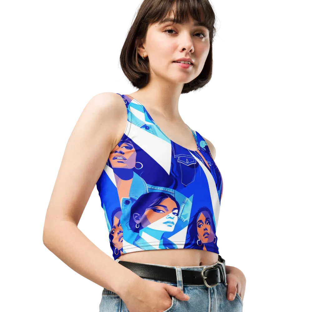 Electric Blue Muse on Crop Top — Right Front