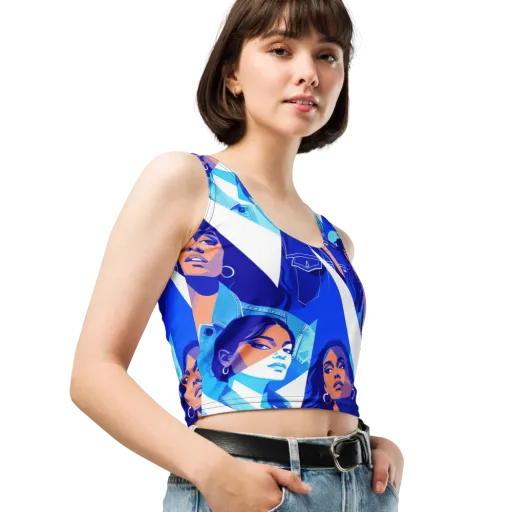 Electric Blue Muse on a Crop Top