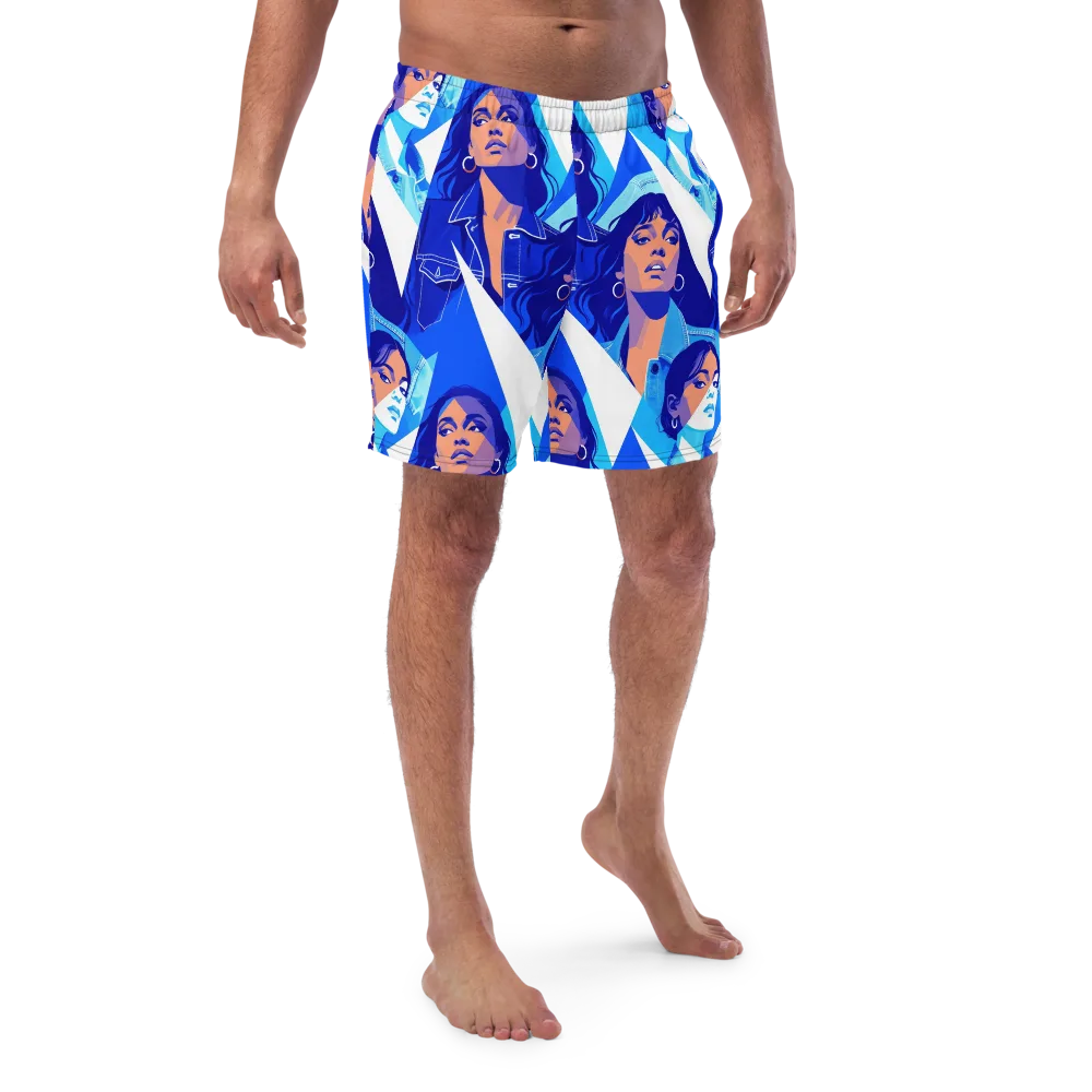 Electric Blue Muse on Swim Trunks — Front