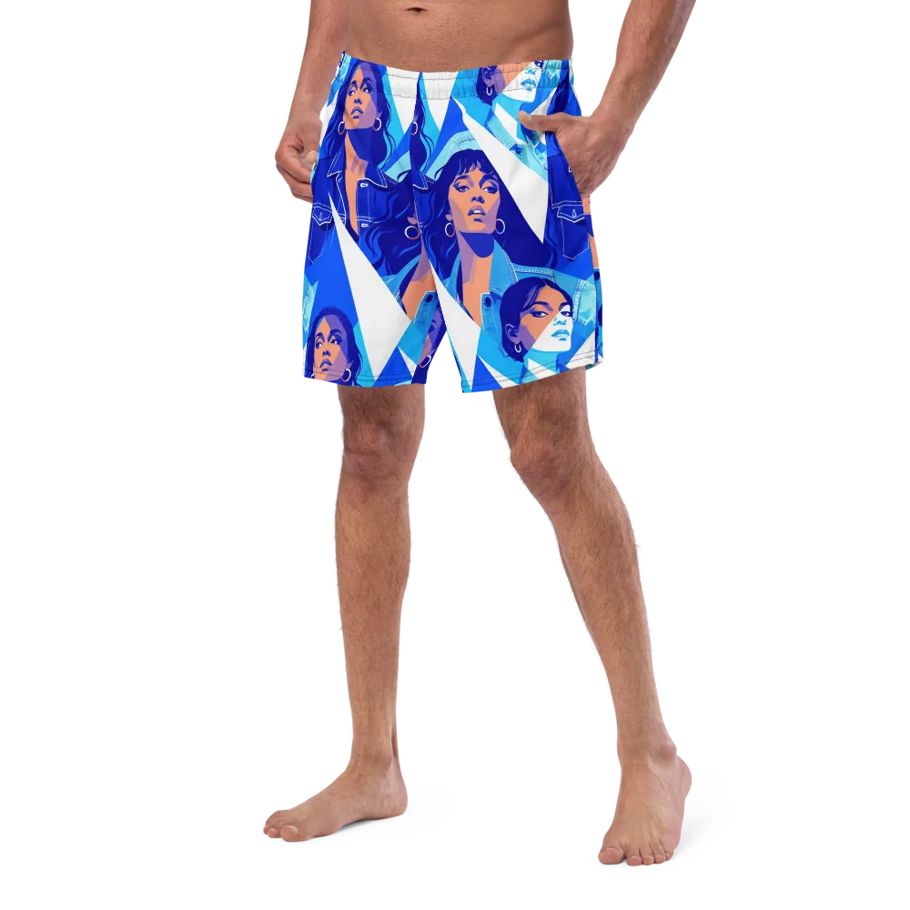 Electric Blue Muse on Swim Trunks — Left Front