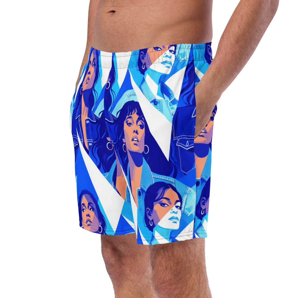 Electric Blue Muse on Swim Trunks — Left Front