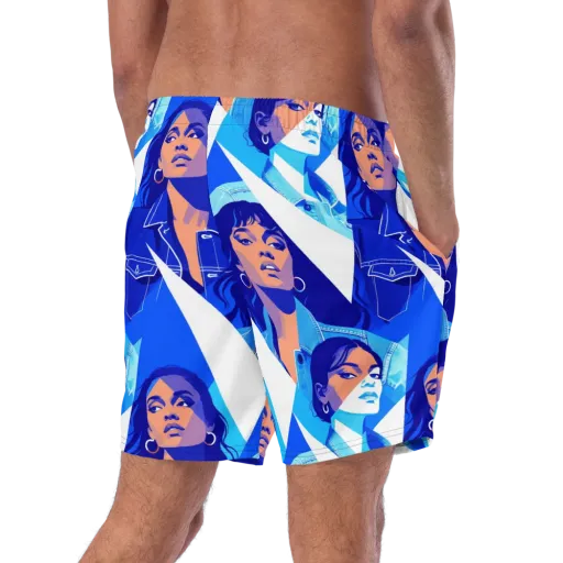 Electric Blue Muse on a Swim Trunks