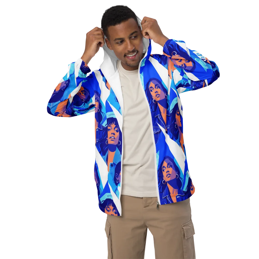 Electric Blue Muse on Men's Windbreaker — Front