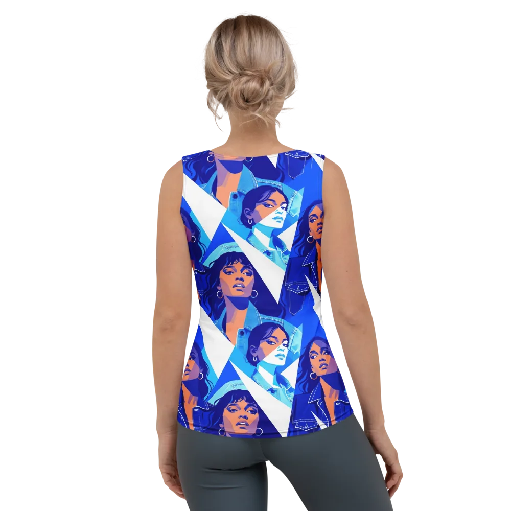 Electric Blue Muse on Women's Tank Top — Back