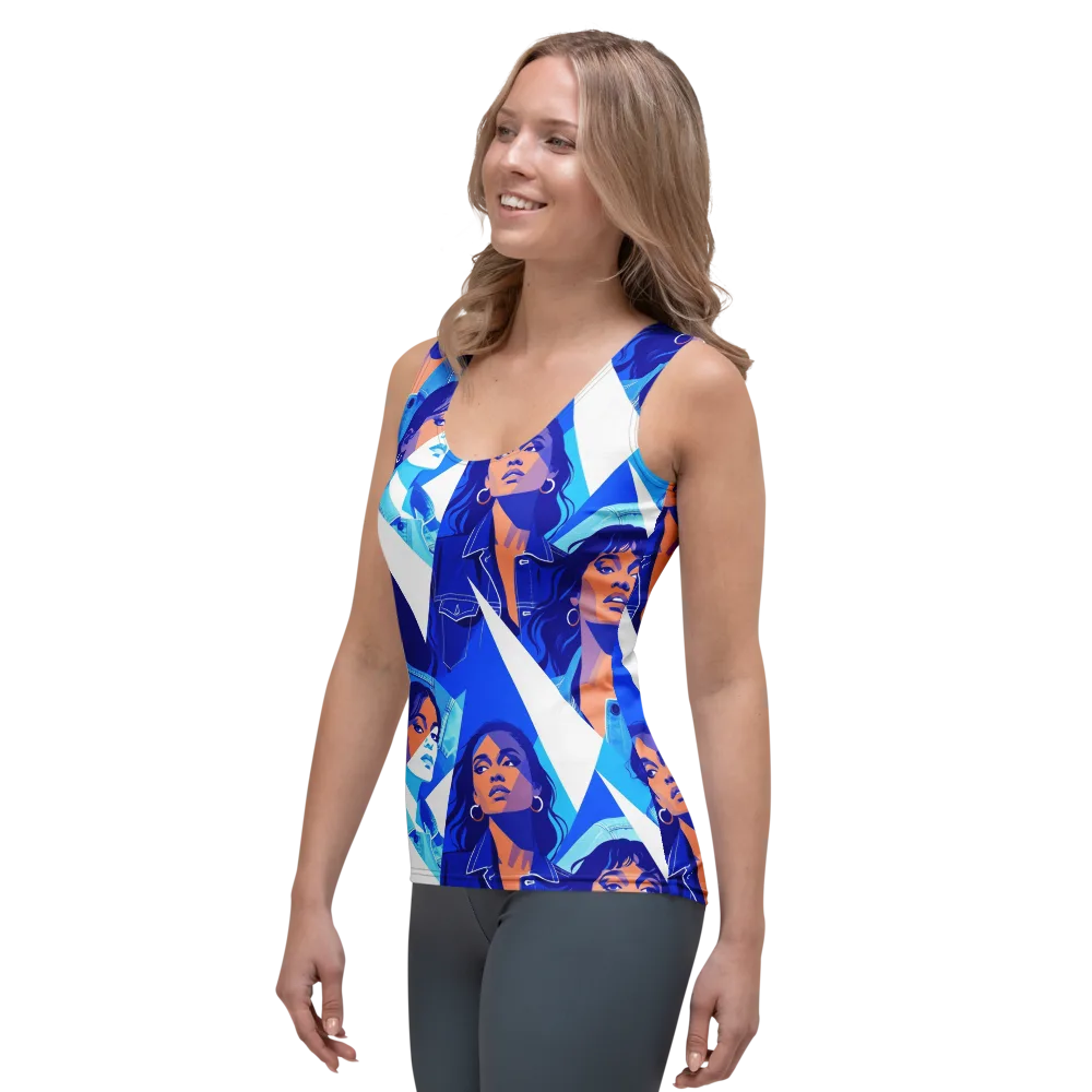 Electric Blue Muse on Women's Tank Top — Left Front