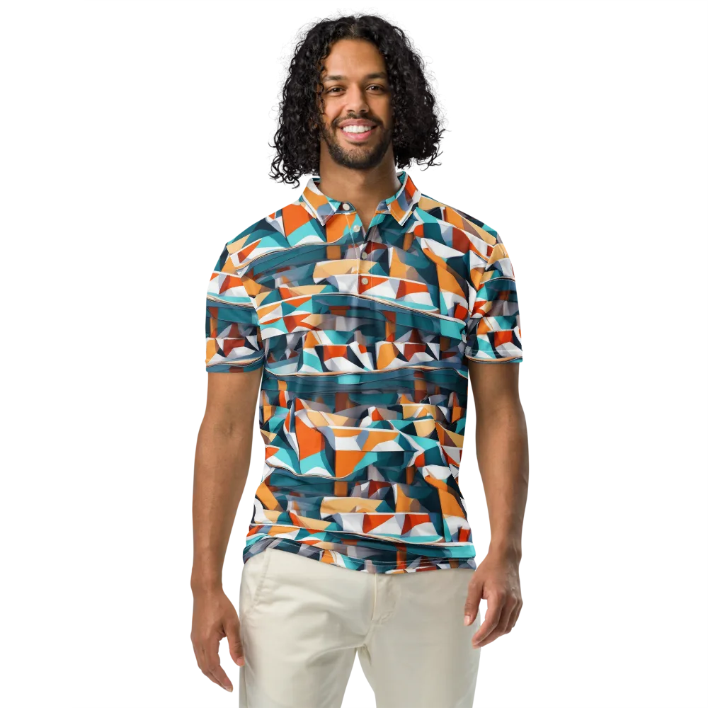 Folded Horizon on Men's Slim Fit Polo Shirt — Front
