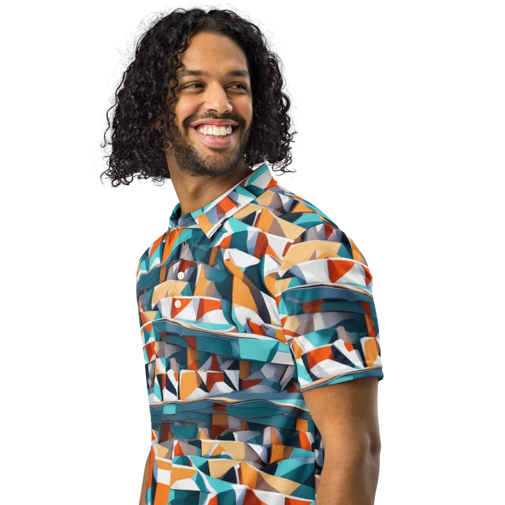 Folded Horizon on Men's Slim Fit Polo Shirt — Left Front