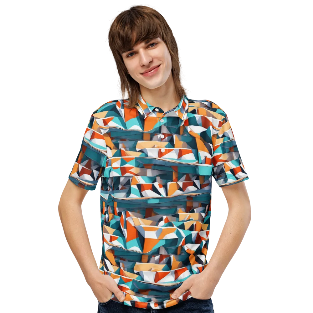 Folded Horizon on Men's Slim Fit Polo Shirt — Front