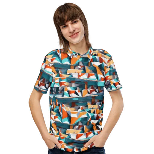 Folded Horizon on a Men's Slim Fit Polo Shirt