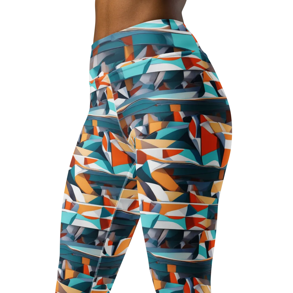 Folded Horizon on Yoga Leggings — Left Front