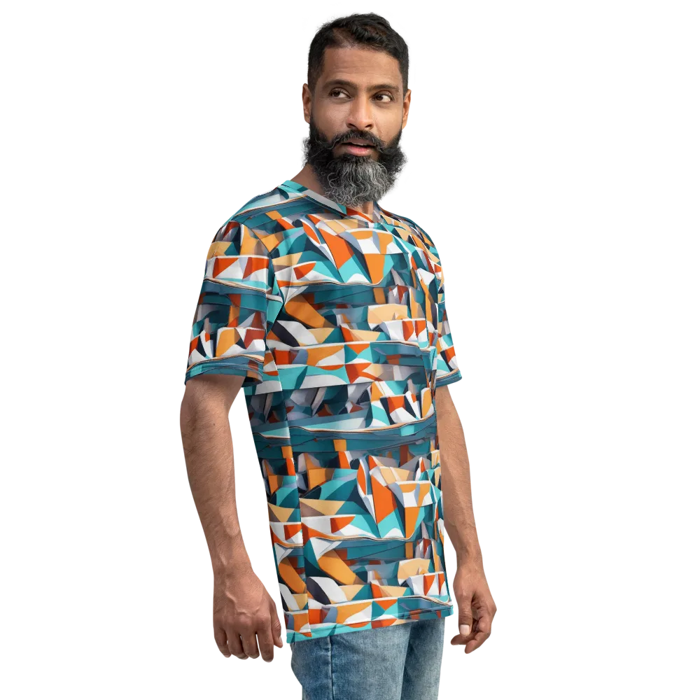 Folded Horizon on Men's Crew Neck T-Shirt — Right