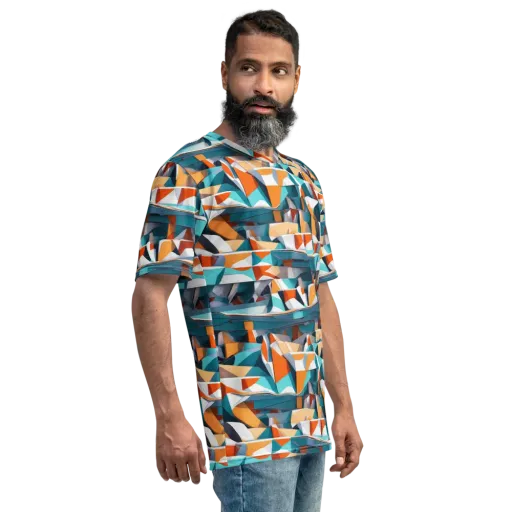 Folded Horizon on a Men's Crew Neck T-Shirt