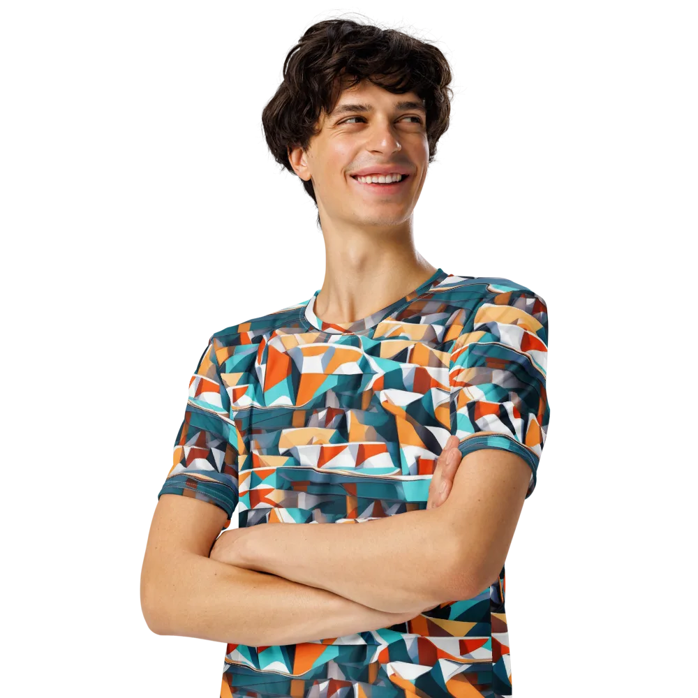 Folded Horizon on Men's Crew Neck T-Shirt — Left Front