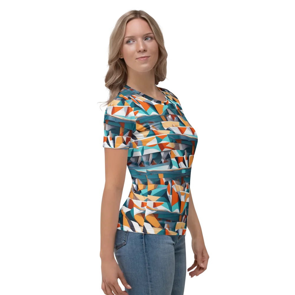 Folded Horizon on Women's Crew Neck T-Shirt — Right