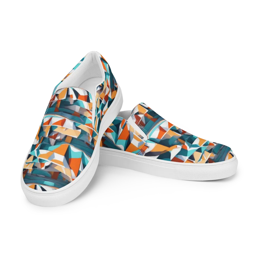 Folded Horizon on Men's Slip-On Canvas Shoes — Left Front