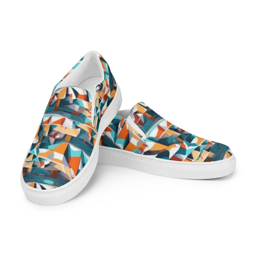 Folded Horizon on a Men's Slip-On Canvas Shoes