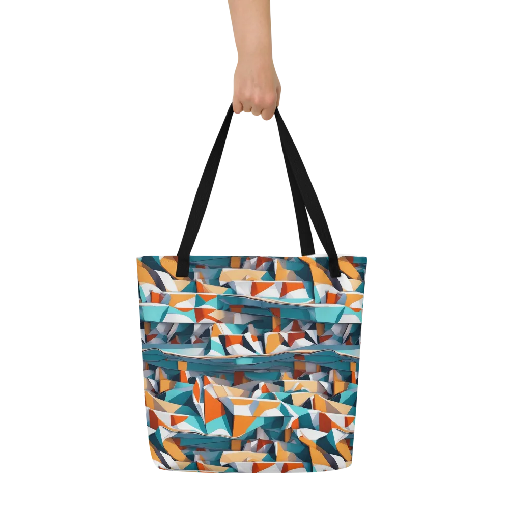 Folded Horizon on Large Tote Bag W/ Pocket — Front