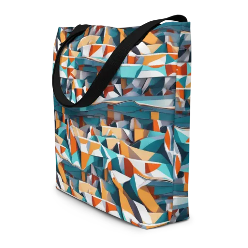 Folded Horizon on a Large Tote Bag W/ Pocket
