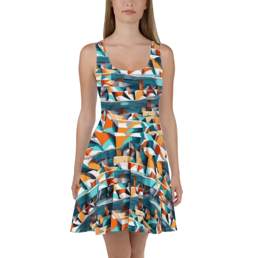 Folded Horizon on a Skater Dress