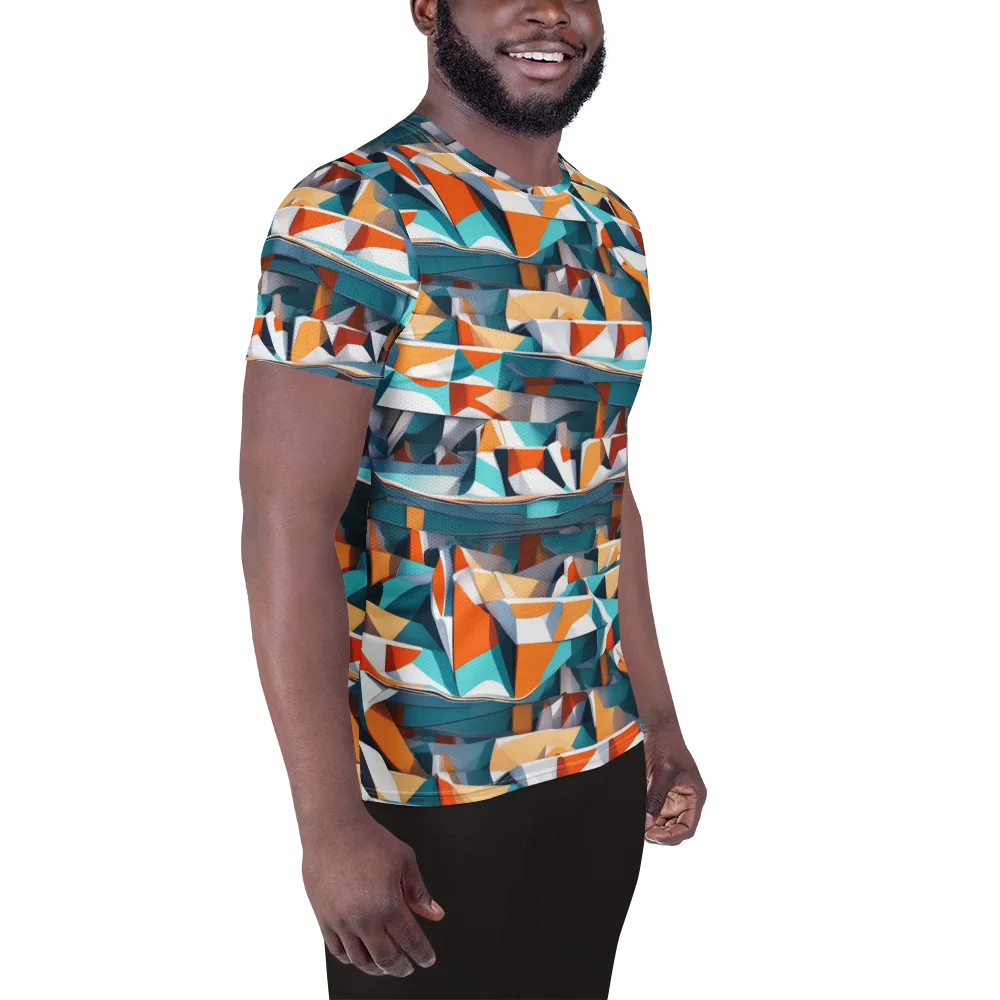 Folded Horizon on Men's Athletic T-Shirt — Right