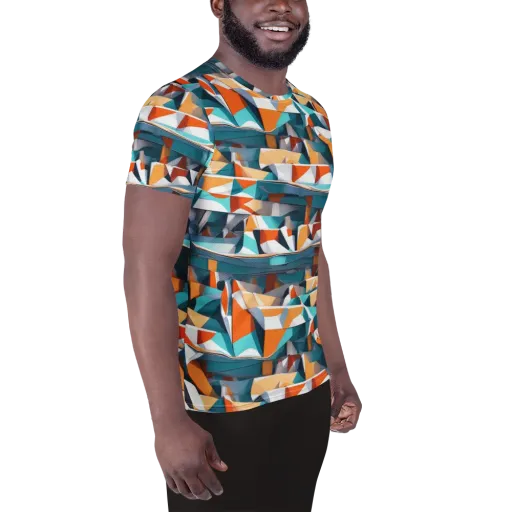 Folded Horizon on a Men's Athletic T-Shirt