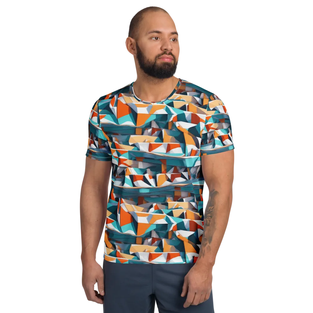 Folded Horizon on Men's Athletic T-Shirt — Front