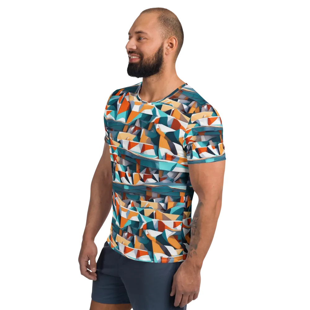 Folded Horizon on Men's Athletic T-Shirt — Left