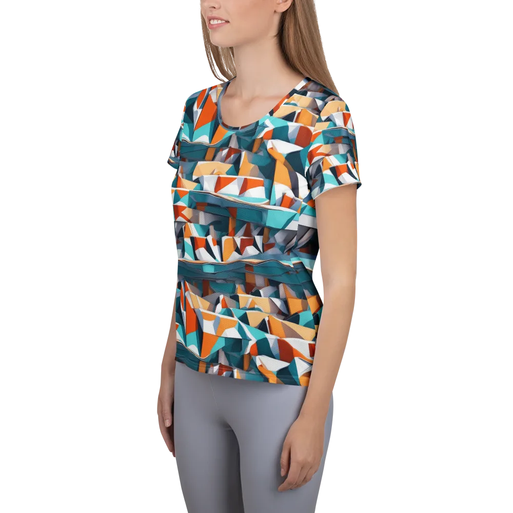 Folded Horizon on Women's Athletic T-Shirt — Left