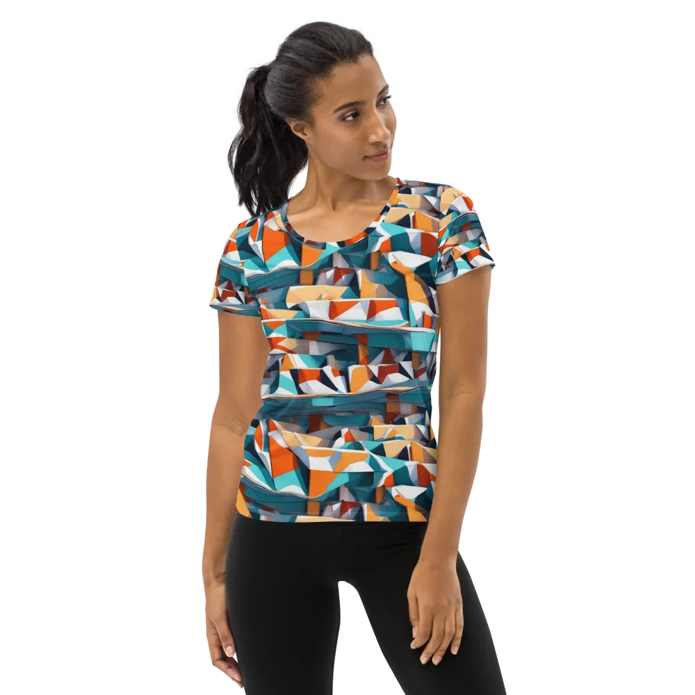 Folded Horizon on Women's Athletic T-Shirt — Front