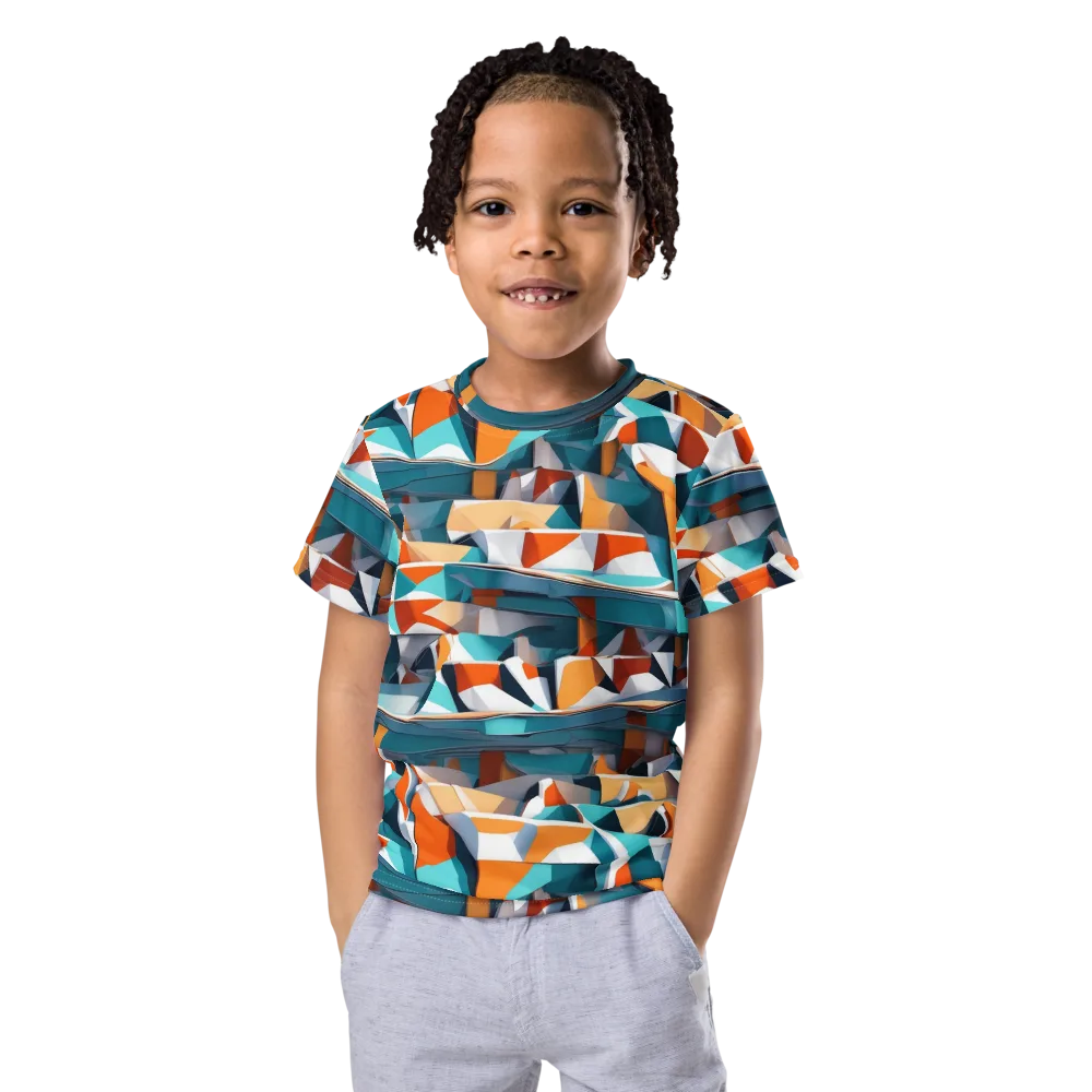Folded Horizon on Kids Crew Neck T-Shirt — Front