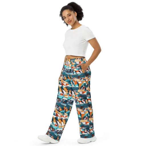 Folded Horizon on a Wide-Leg Pants