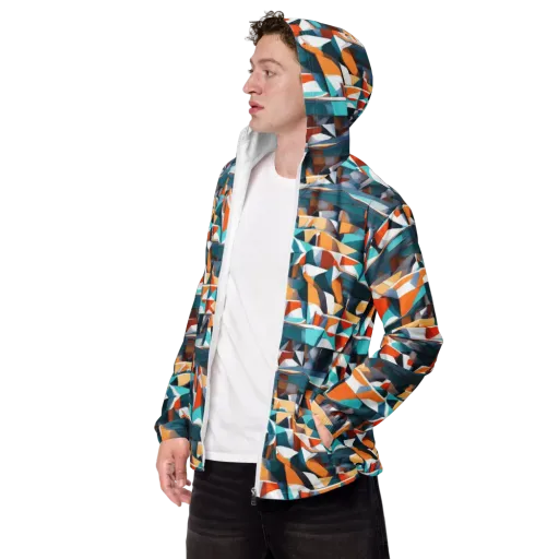 Folded Horizon on a Men's Windbreaker
