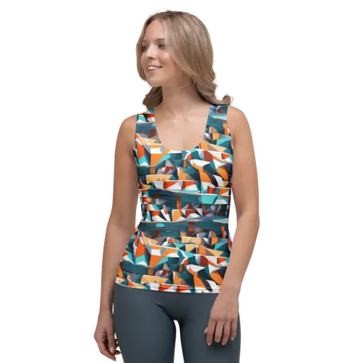 Folded Horizon on a Women's Tank Top