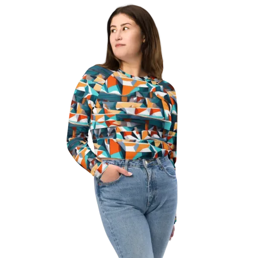 Folded Horizon on a Long Sleeve Crop Top