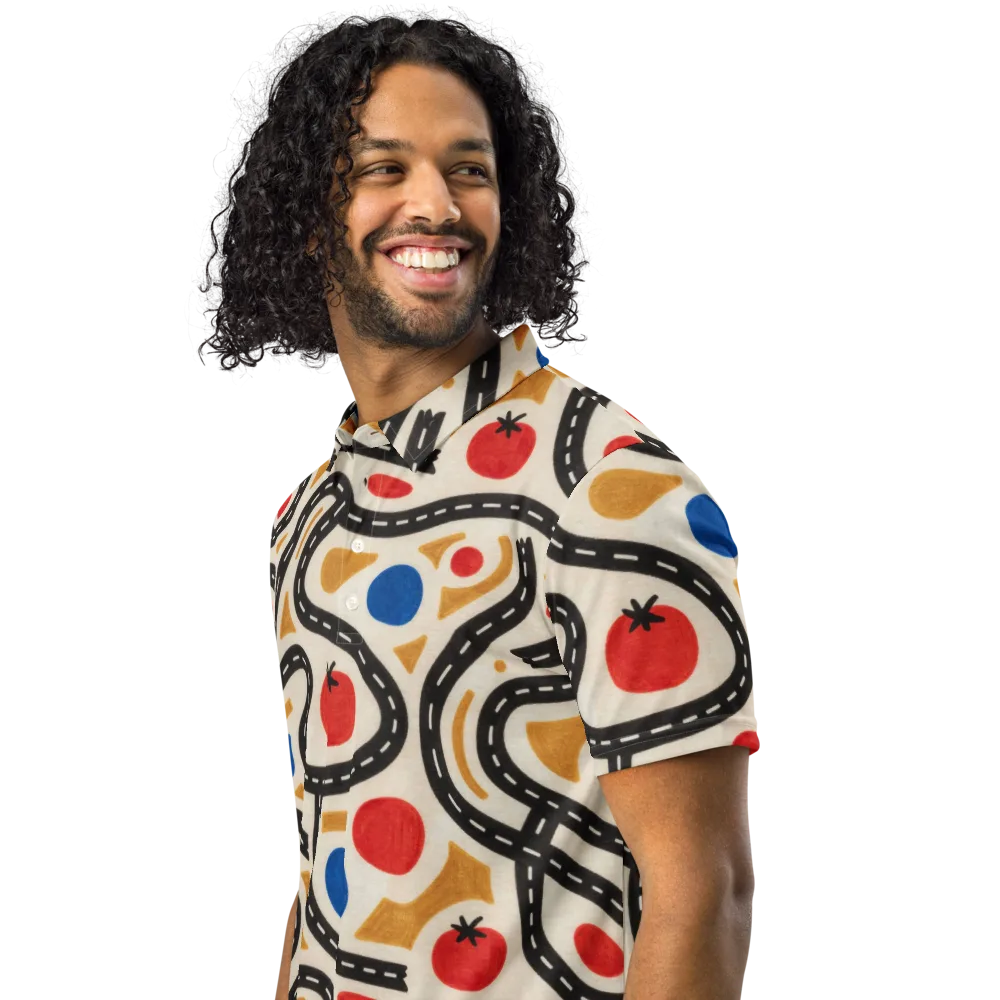 Roadside Harvest on Men's Slim Fit Polo Shirt — Left Front