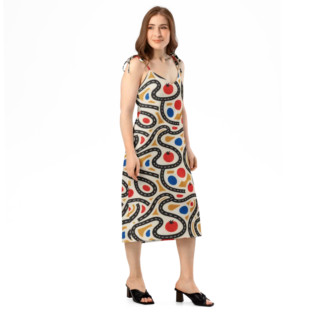 Roadside Harvest on Slip Dress — Right Front