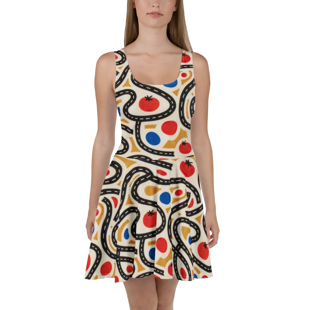 Roadside Harvest on Skater Dress — Front